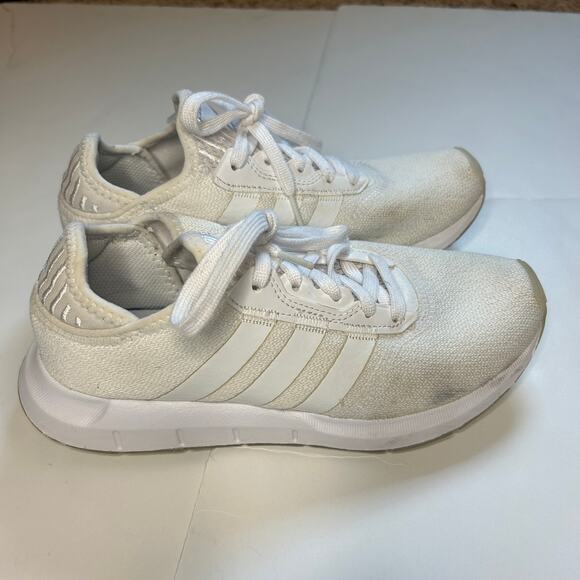 Adidas Swift Run White Sneakers - Women's Size 6 - Picture 2 of 6